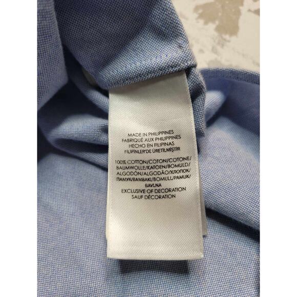 2672 Ralph Lauren Blue LS Button Down Men's 2XB - Picture 5 of 8